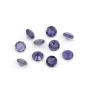 Cordierite (Iolite) set, round brilliant cut, 3.5mm x 1pc.