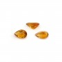 Citrine set, pear drop cut 8x12mm x 1pc