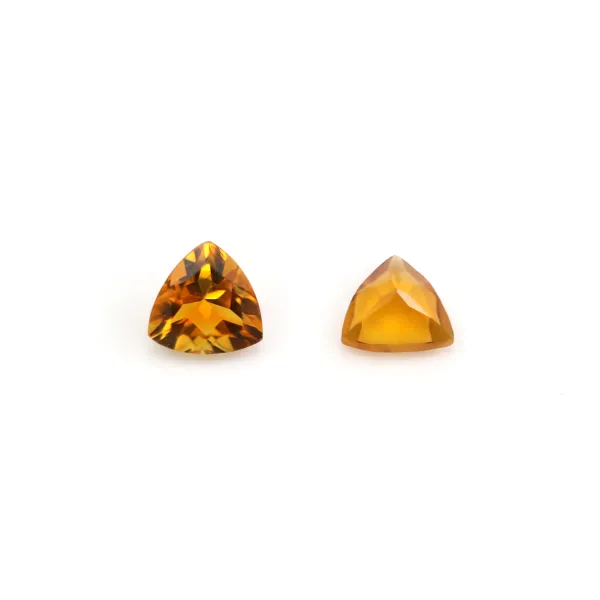 Trillion triangle cut citrine, 5mm x 1 piece.