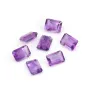 Améthyste à sertir, taille émeraude rectangle 6x8mm x 1pc