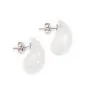 Brincos de gota de cristal de rocha 10x20mm - Prata 925 rodinada x 2 unidades