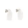 Brincos de gota de cristal de rocha 10x20mm - Prata 925 rodinada x 2 unidades