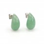 Boucles d'oreilles Aventurine goutte 10x20mm - Argent 925 rhodié x 2pcs