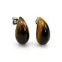 Brincos Olho de Tigre em forma de gota 10x20mm - Prata 925 com ródio x 2 unidades