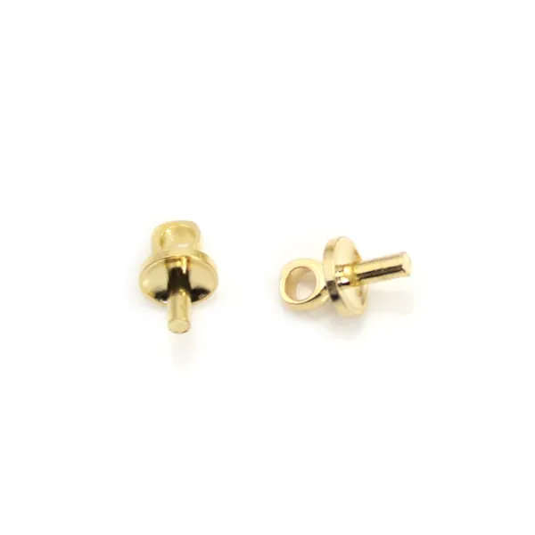 Bélière para pérola dourada em latão 3mm x 4 peças