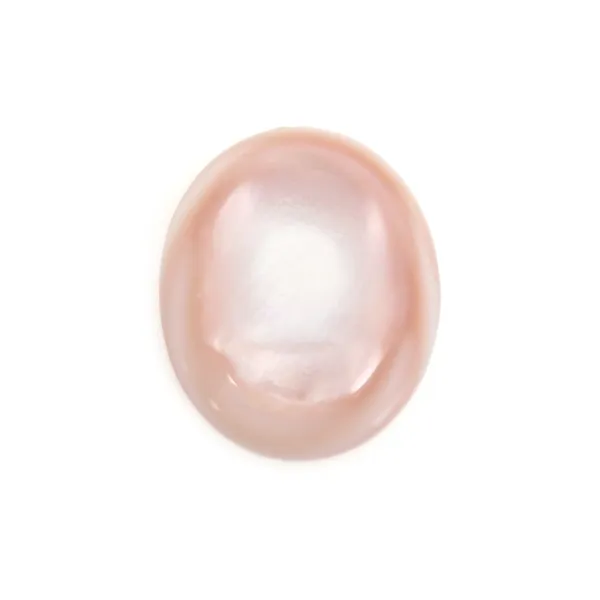 Cabujón de nácar rosa ovalado 10x12mm x 1 ud.