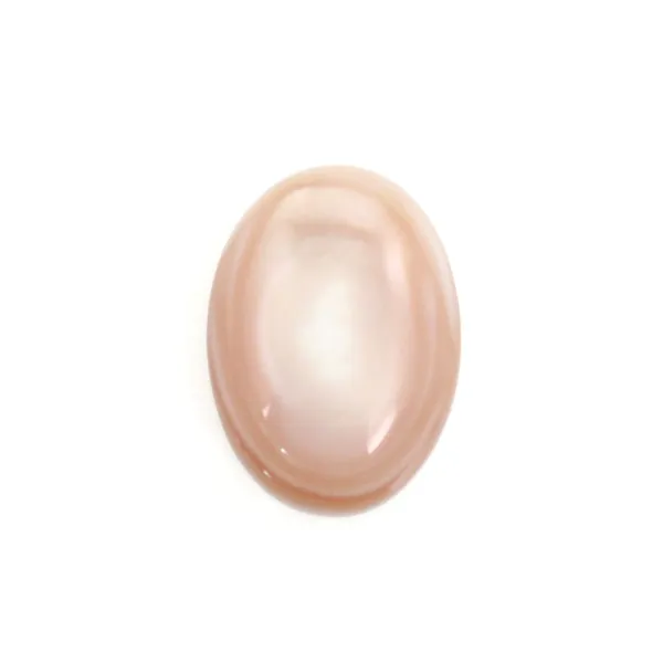 Cabochão de Madrepérola rosa oval 10x14mm x 1 peça