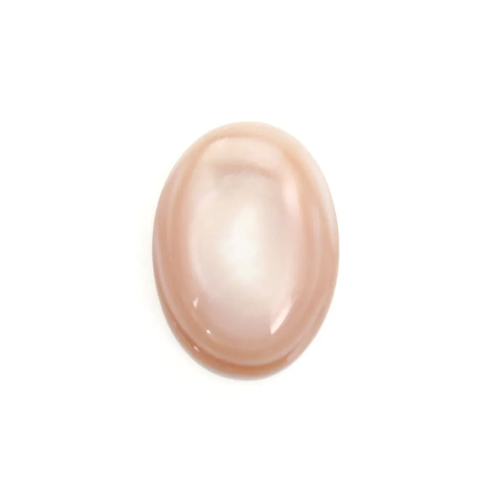 Cabochon Nacre rose ovale 10x14mm x 1pc