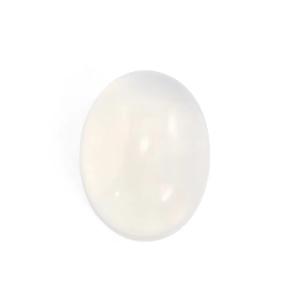 Cabochon Calcédoine blanche (agate blanche) ovale 7x9mm x 2pcs