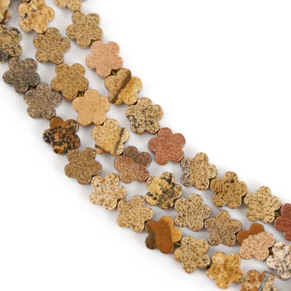 Jasper landscape flower 6mm x 38cm