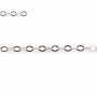 925 rhodium-plated silver chain flat curb link 1.7x2.1mm x 50cm
