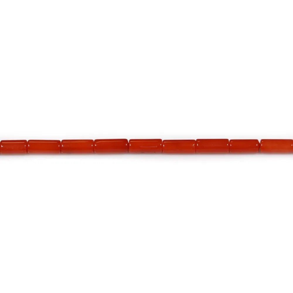 Bambú de mar teñido rojo tubo 2x6mm x30pcs