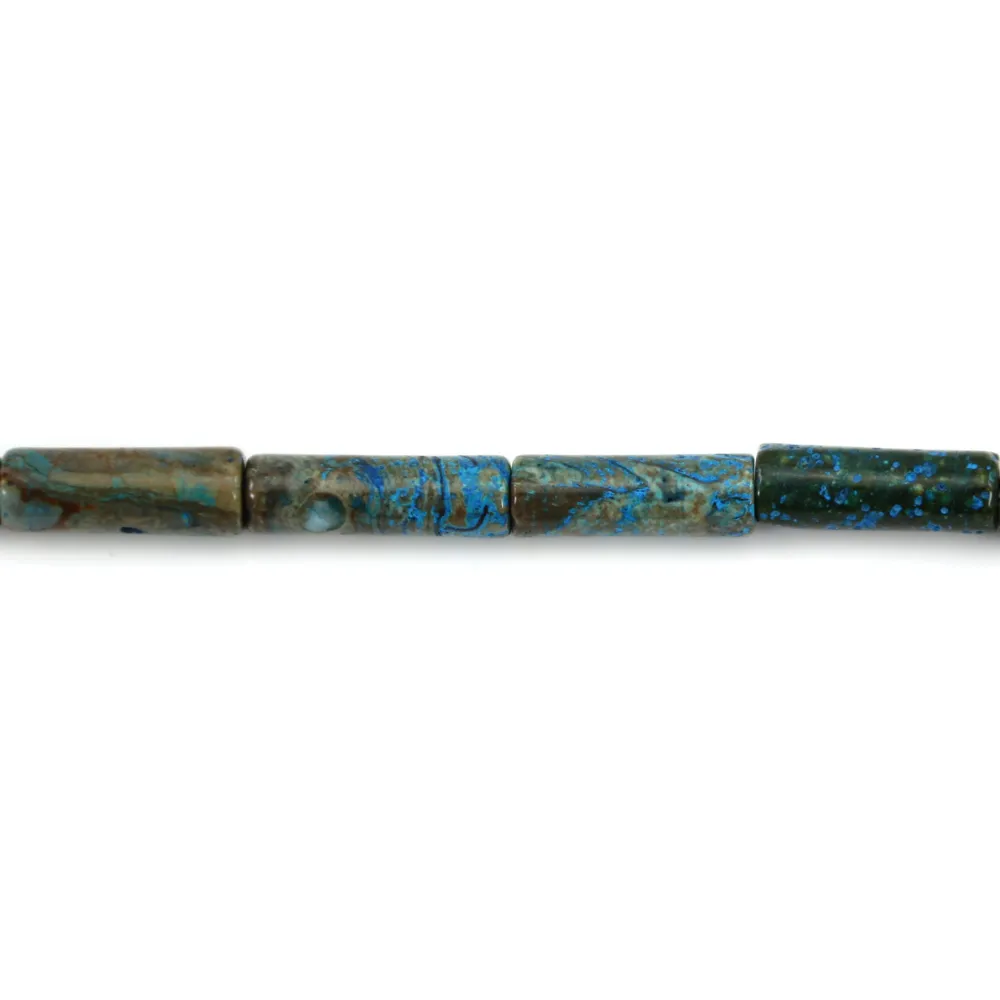 Jaspe teinté en forme de tube 4x13mm x 6pcs