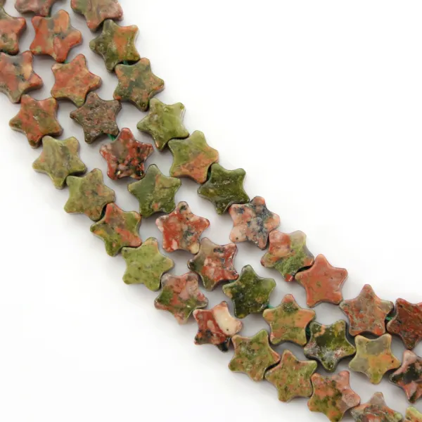 Jasper Unakite star 6mm x 37cm