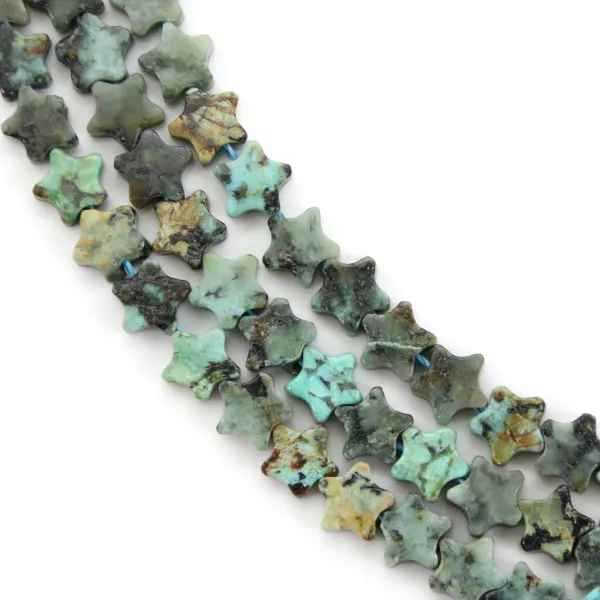 Perles de Turquoise Africaine 6mm étoiles pour création de bijoux