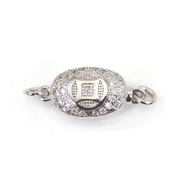 Fermoir à clipser ovale 7x16mm en argent 925 pour création de bijoux