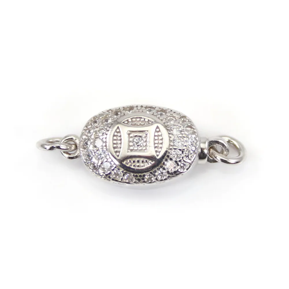 Fermoir à clipser ovale 7x16mm en argent 925 pour création de bijoux