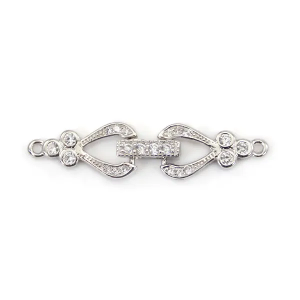 Chiusura a scatto stile antico 7.5x32mm in argento 925 per creazione di gioielli