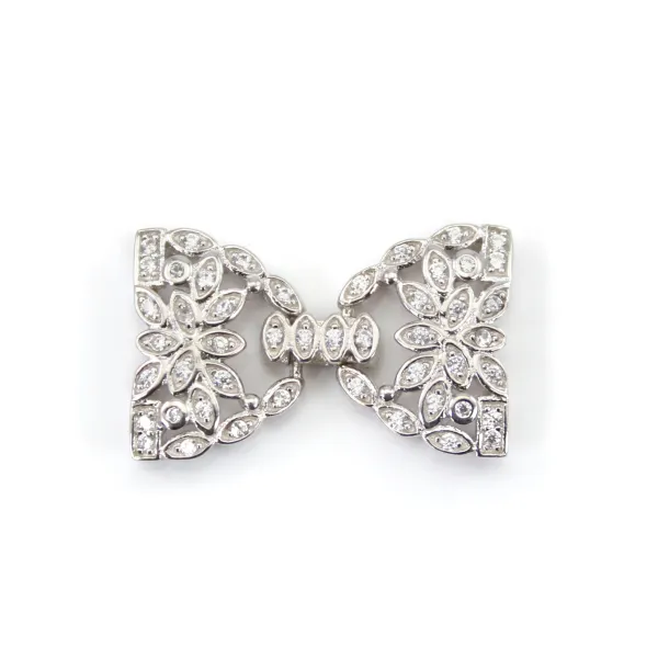 Cierre de clip mariposa 14x22mm en plata 925 para creación de joyas