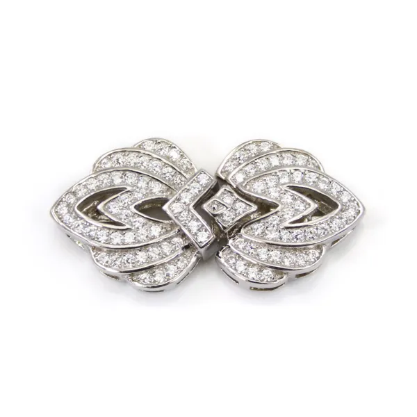Doppel-Lotus-Schnappverschluss 14x28mm aus 925er Silber für Schmuckherstellung