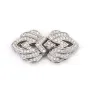 Fermoir à clipser double lotus 14x28mm en argent 925 pour création de bijoux