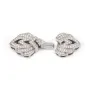 Fermoir à clipser double lotus 14x28mm en argent 925 pour création de bijoux