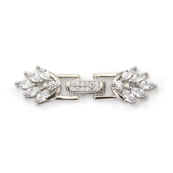 Fermaglio a scatto doppio fiore 9x32mm in argento 925 per creazione di gioielli