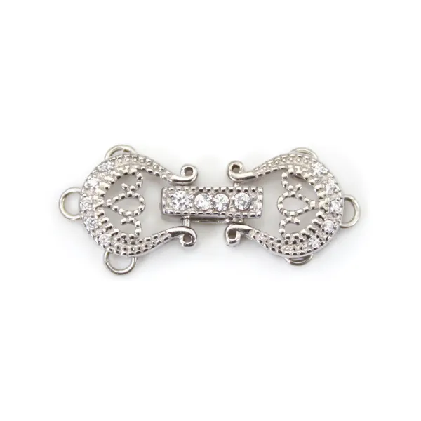 Cierre de clip de lira 9x23mm en plata 925 para creación de joyas