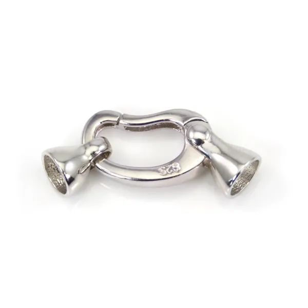 Baroque spring clasp 9x25mm in 925 silver for jewelry making