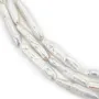 Pérolas de água doce brancas 5x24mm tubo com brilho nacarado para criações DIY