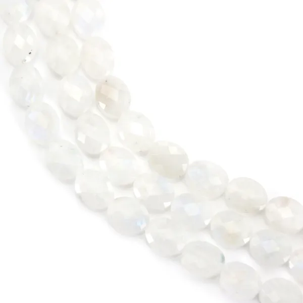 Moonstones 8x10mm faceted ovals A grade with iridescent reflections for DIY creations