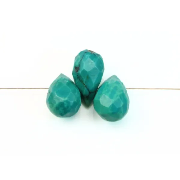 Turquoise goccia sfaccettata briolette per pendente