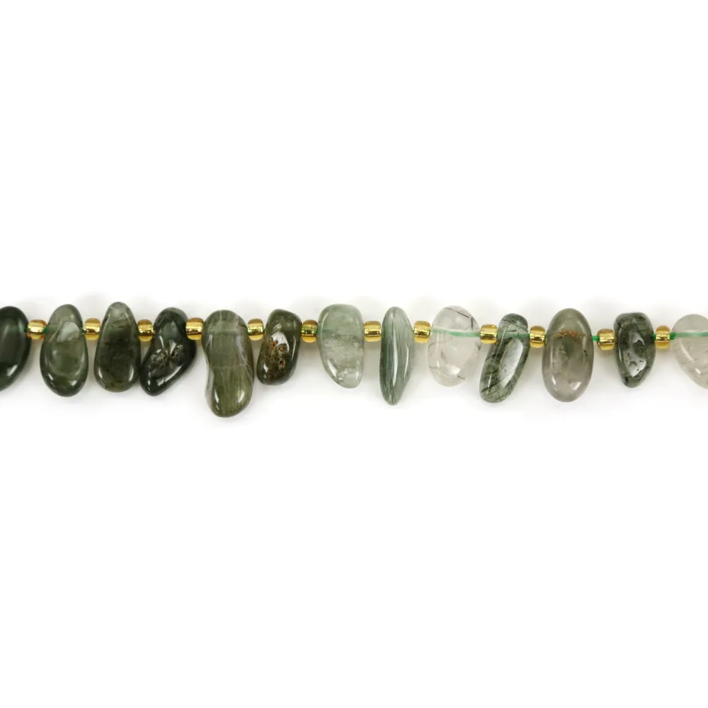 Lot De 24 Perles Quartz Rutile 8mm - Naturel, Dépoli, Multicolore, Pour Création Bijoux