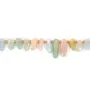 Perlenchips länglich in pastellfarbenem Multicolor-Beryll auf Faden