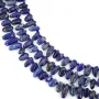 Elongated chip beads in deep blue Lapis Lazuli on thread