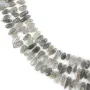 Perles chips allongés en Labradorite grise sur fil