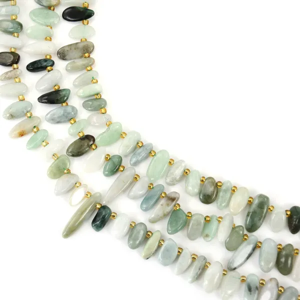 Perla Chips Alargados de Jade | Piedra Natural Verde