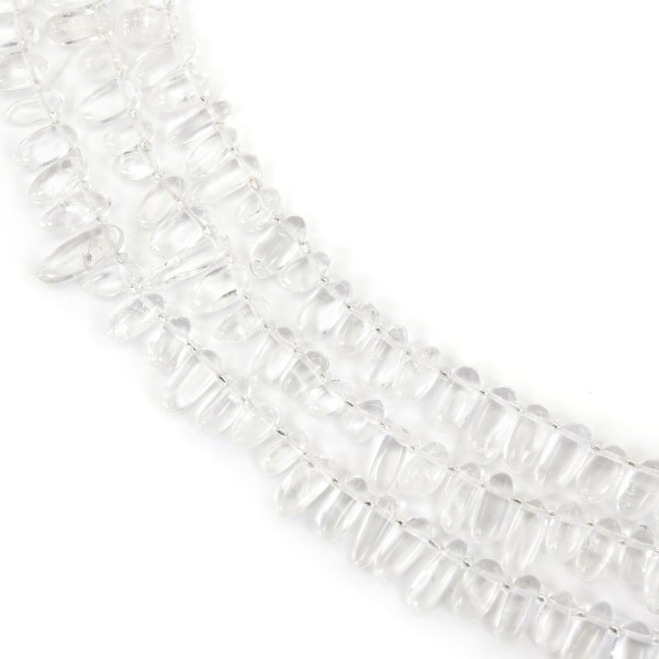 Clear Rock Crystal on strand of irregular beads
