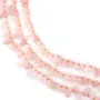 Perles chips allongés en Quartz rose naturel sur fil