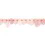 Perles chips allongés en Quartz rose naturel sur fil