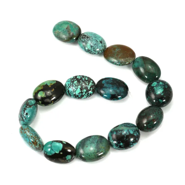 Natural turquoise oval 22-28 x25-32mm on string