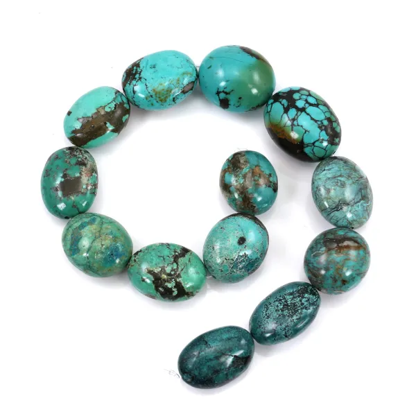 Natural oval turquoise 22-28 x25-32mm on strand