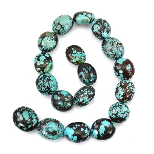 Natural stabilized Turquoise oval stone for necklace creation