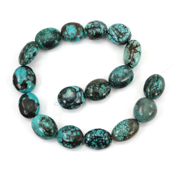 Turquoise ovale 18-22x22-26mm x 40cm
