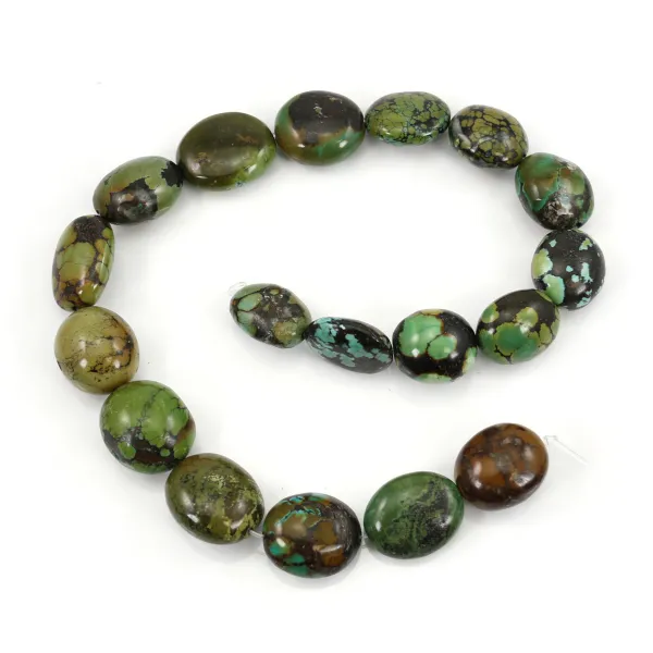 Oval Khaki Turquoise Beads 16x20mm