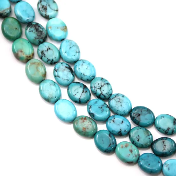 Turquoise oval 8x10mm - quality A x 40cm