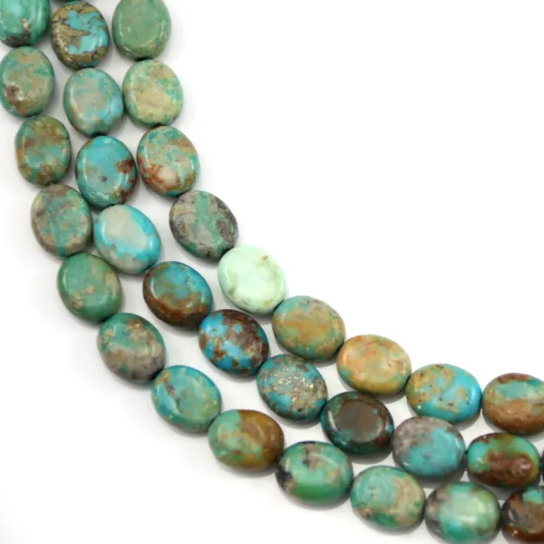 Turquoise naturelle verte ovale pour création collier