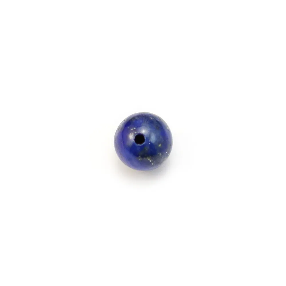 Lapis Lazuli azurblau, halbgebohrte Perle, 6mm x 2 Stück