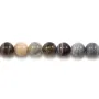 Agata Botswana redondo 10mm - Pedra natural cinza - Pérola para Pulseira