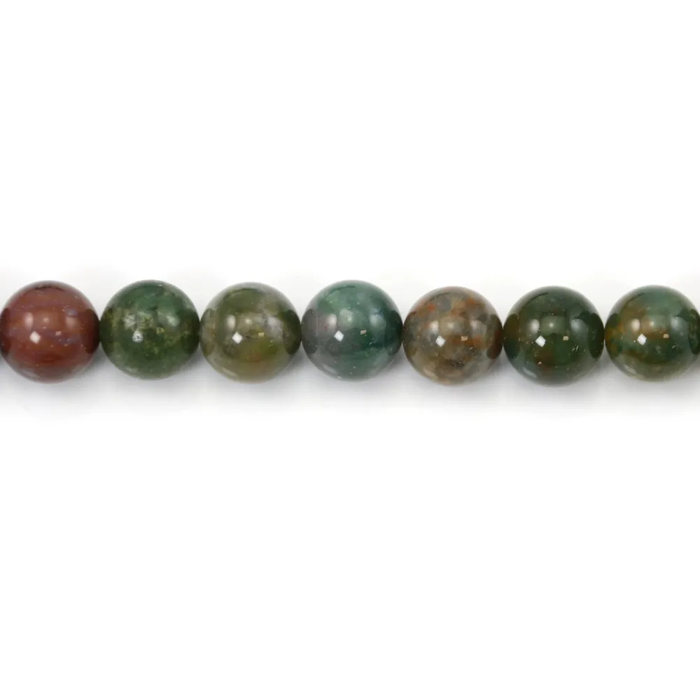 Lot De 30 Perles En Agate Indienne Naturelle - Diamètre 6 Mm - Pour Création De Bijoux - Neuf